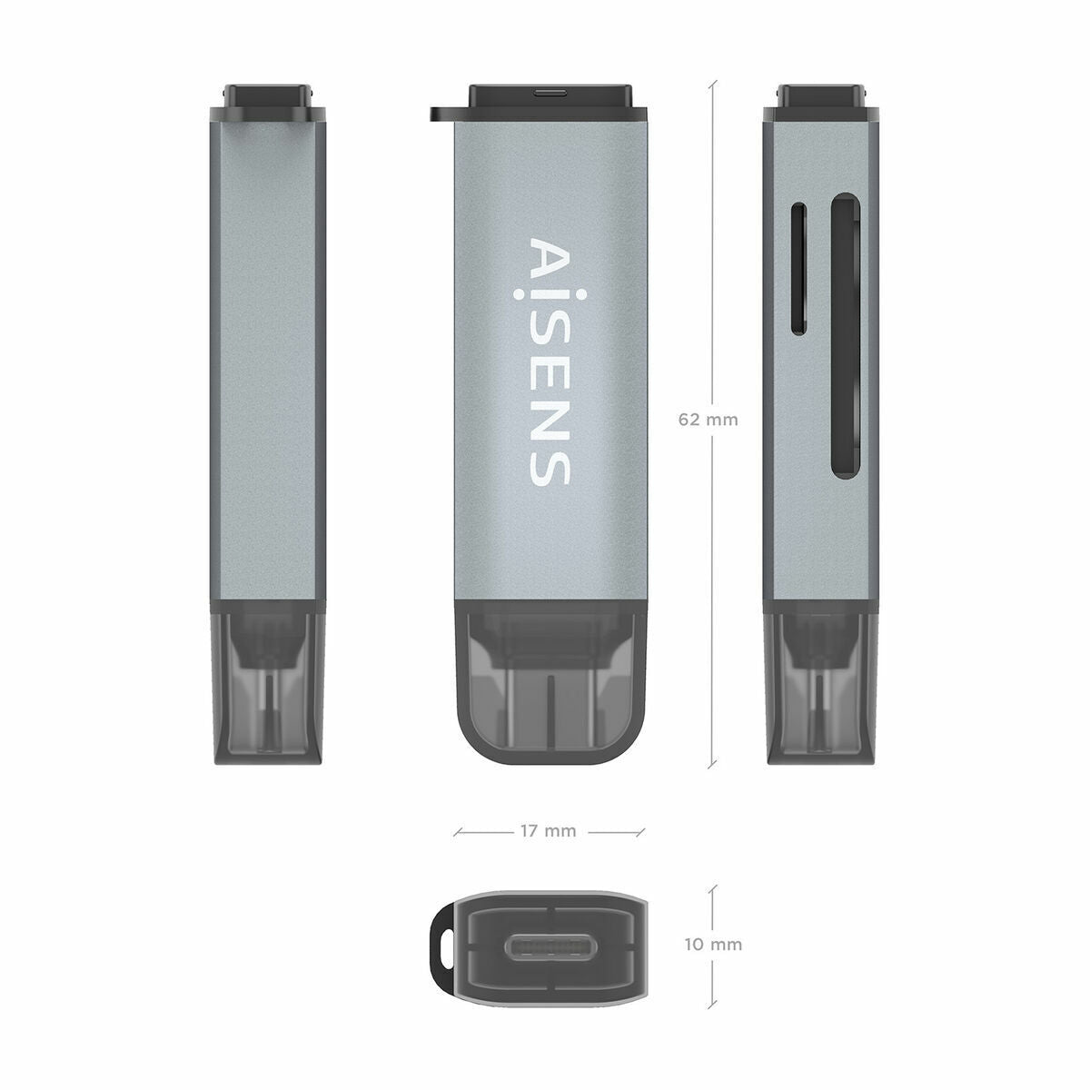 Card Reader Aisens ASCR-2C10-GR Grey
