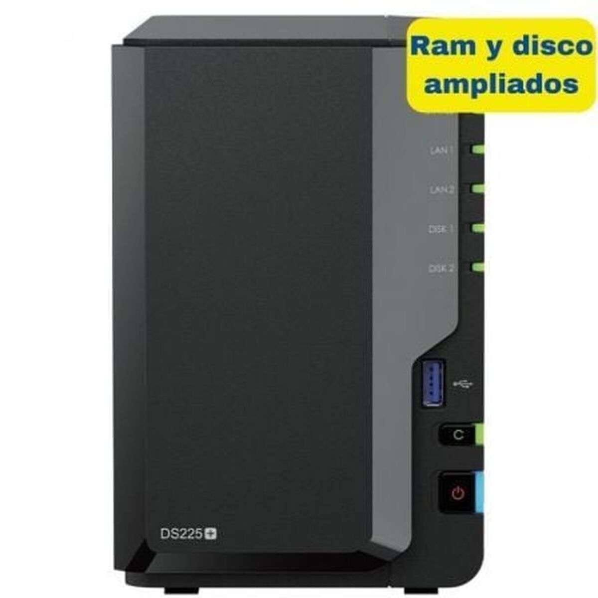 NAS Network Storage Synology DS225+/6G 8TB Black Intel Celeron