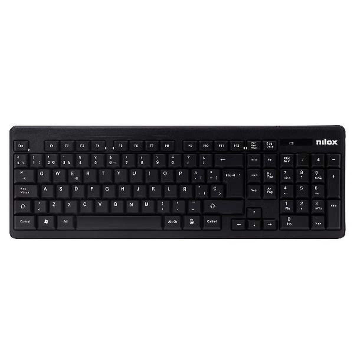 Keyboard and Wireless Mouse Nilox NXKMWE0001 Black Spanish Qwerty QWERTY