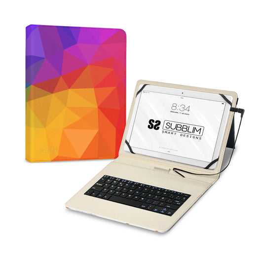 Case for Tablet and Keyboard Subblim SUBKT1-USB053 Multicolour Spanish Qwerty QWERTY