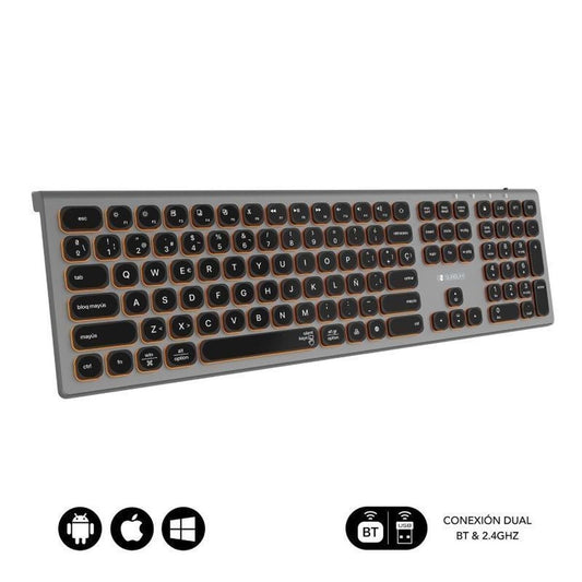 Bluetooth Keyboard Subblim SUBKB-3MIE310 Grey Spanish Qwerty