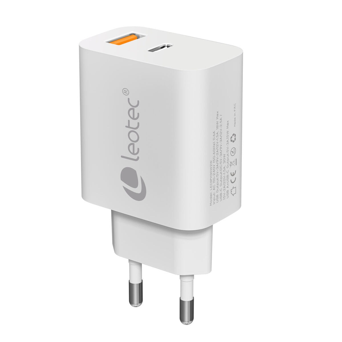 Wall Charger LEOTEC LECSPH30W2W 30 W White