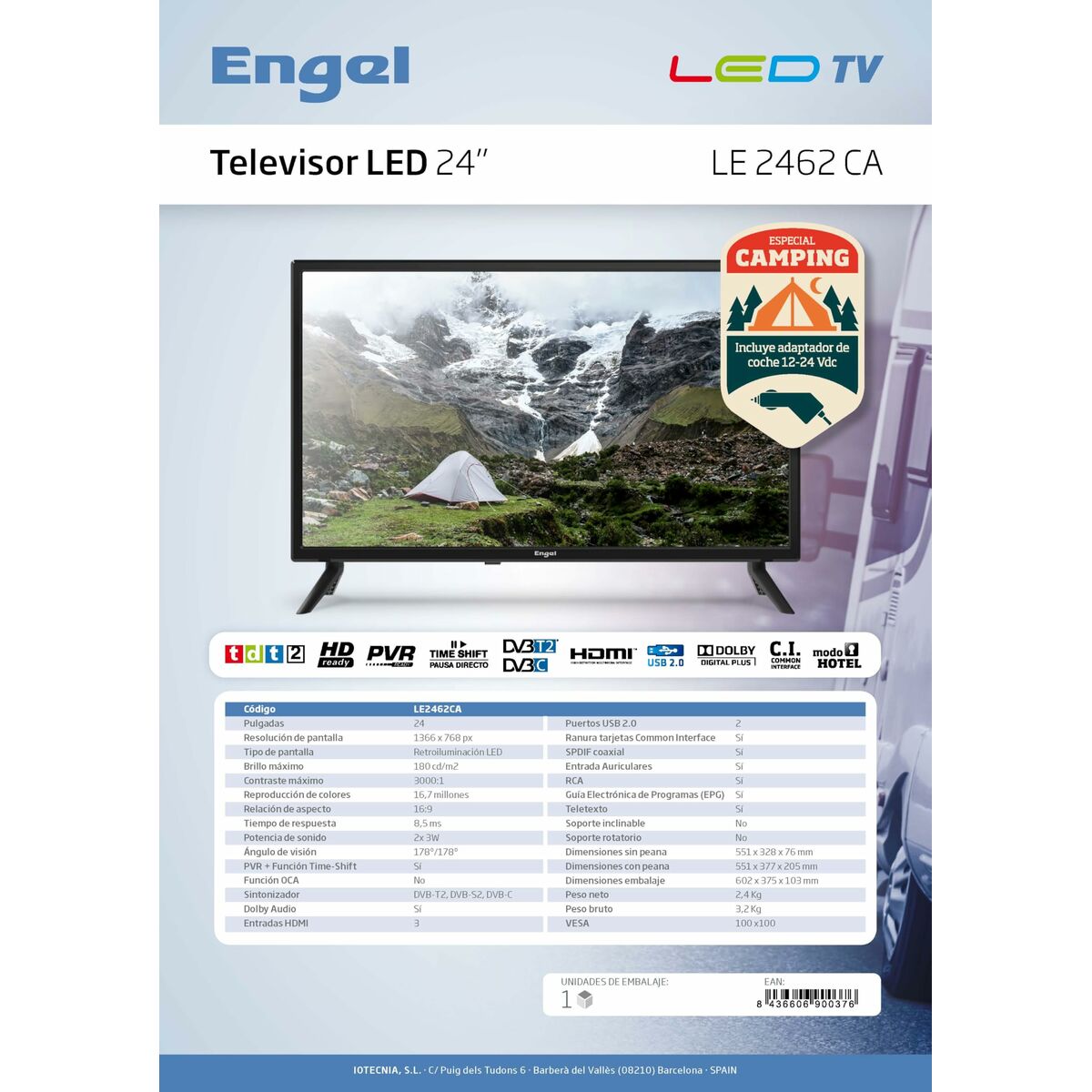Smart TV Engel LE2462CA     24 24" LED