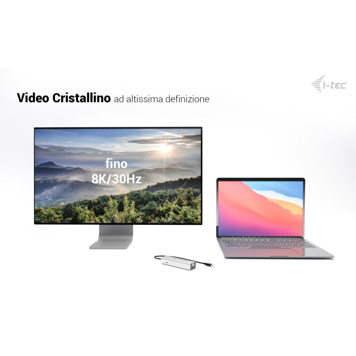 USB Hub i-Tec C31HUBMETAL8KPDPRO Silver