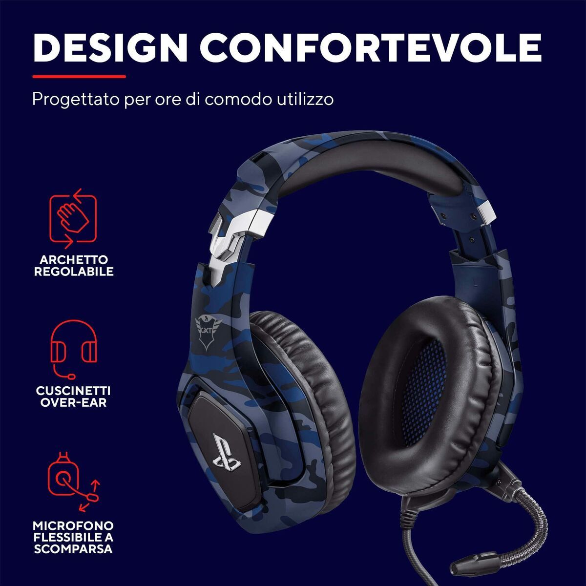 Headphones Trust GXT 488 Forze PS4 Blue