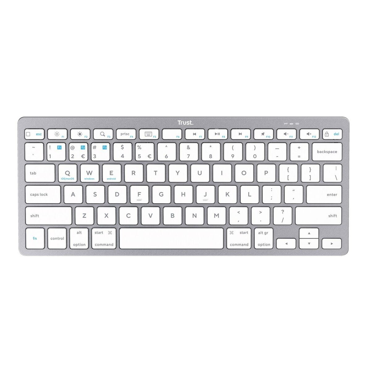 Wireless Keyboard Trust 24651 Qwerty US Silver Monochrome