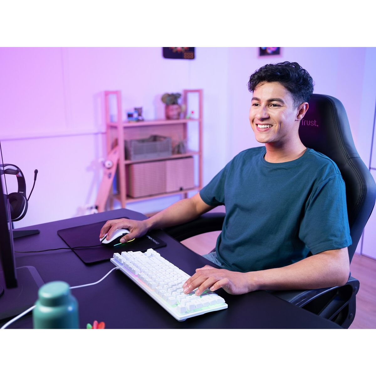 Gaming Keyboard Trust GXT 833W THADO White Multicolour QWERTY Qwerty US