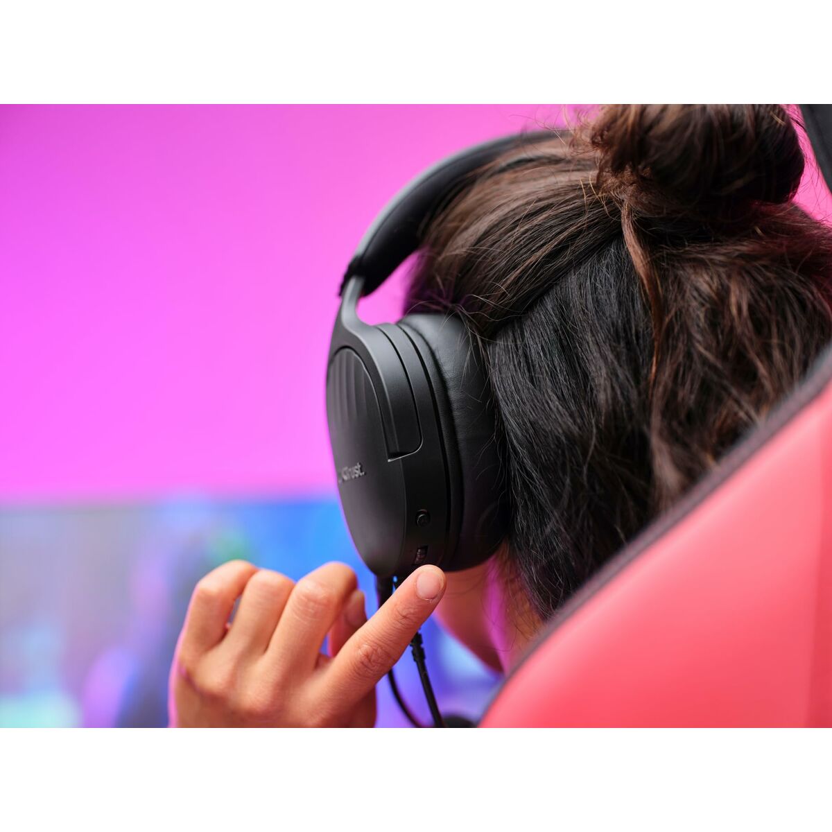 Headphones with Microphone Trust 24898 Black