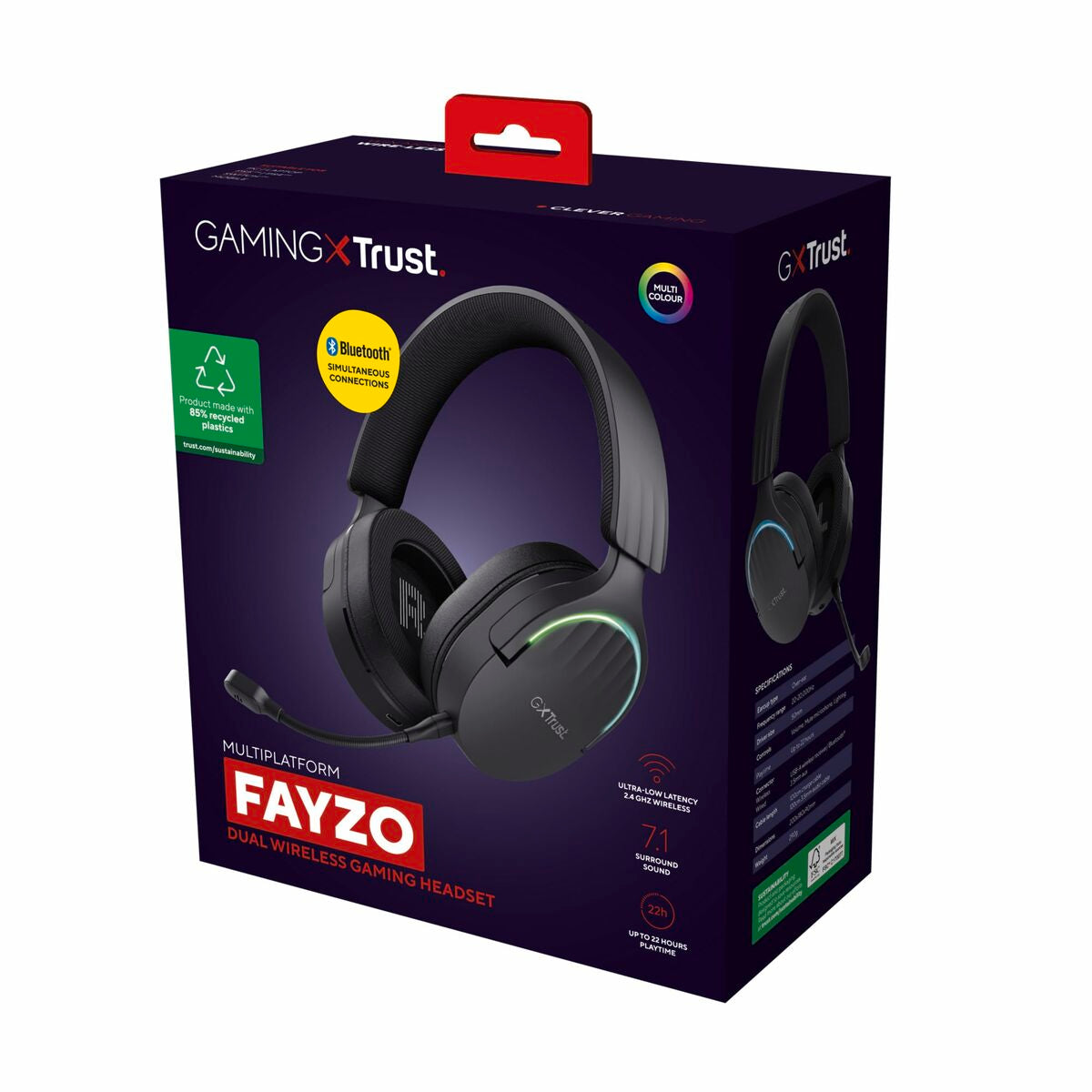 Headphones with Microphone Trust 24901 GXT491 FAYZO WIRELESS Black