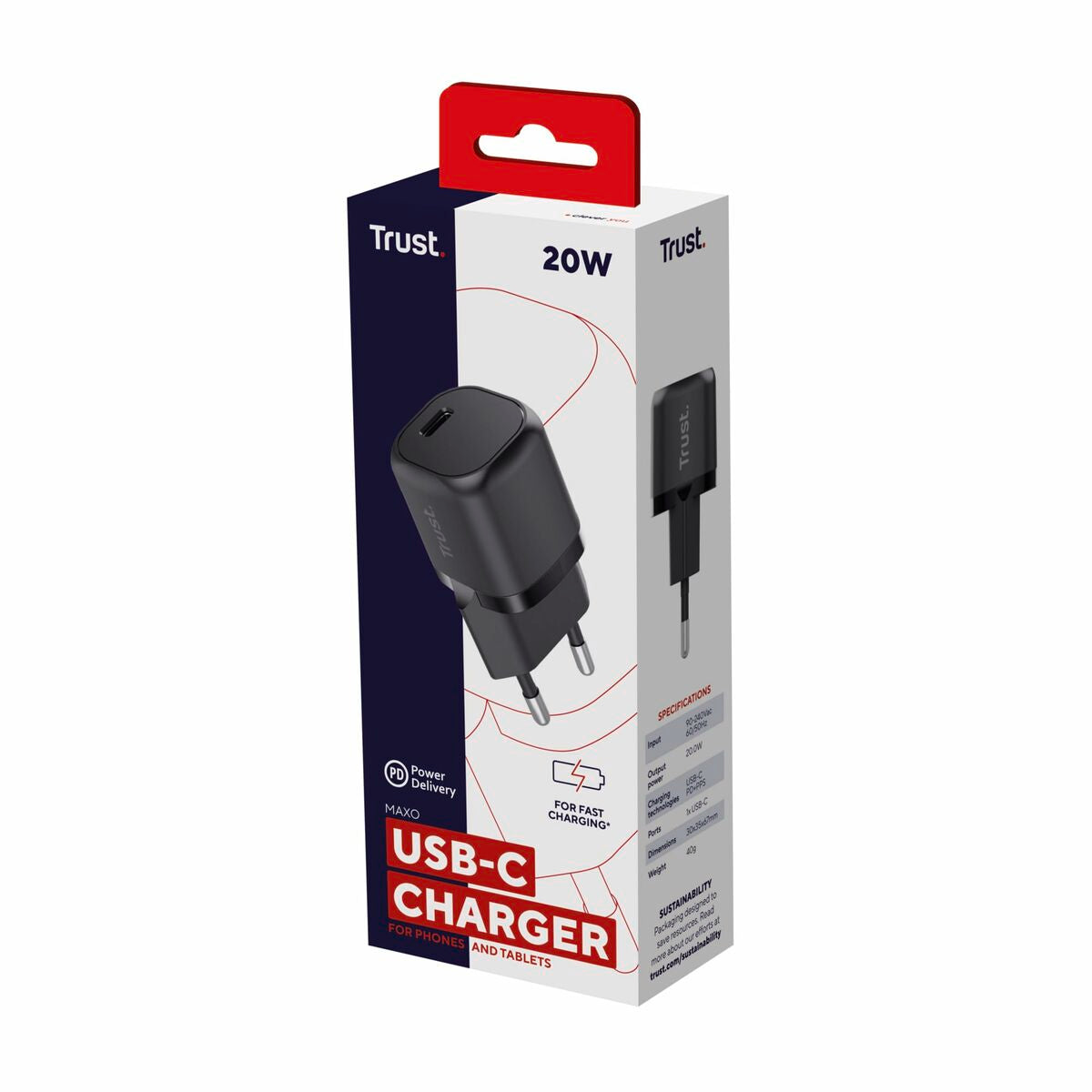 Wall Charger Trust 25174 Black (1 Unit)
