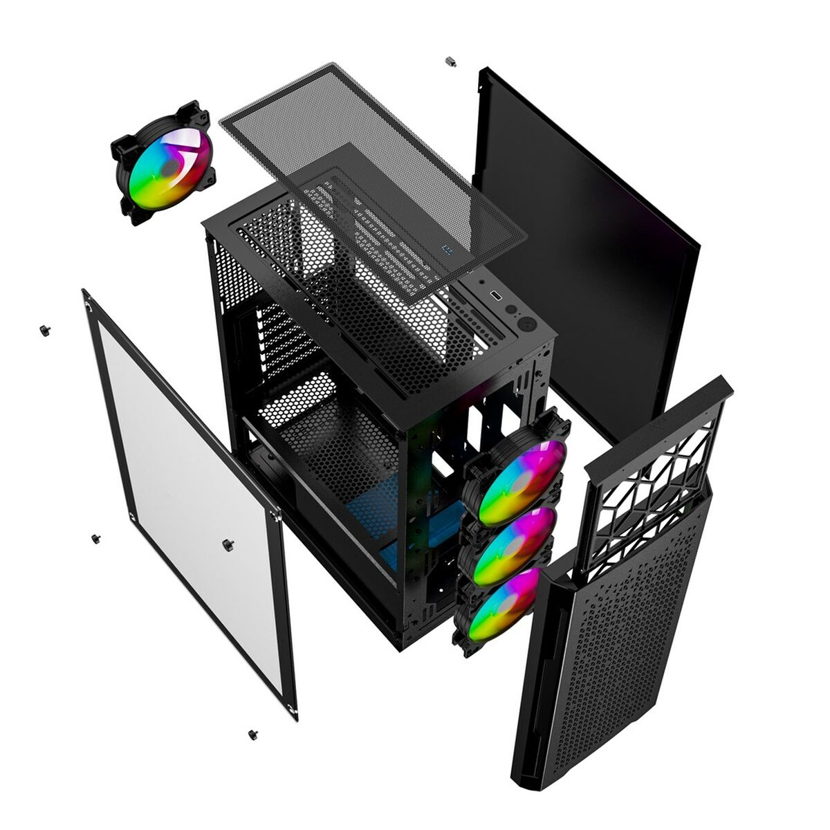 ATX Semi-tower Box GEMBIRD CCC-FC-400X Black Multicolour