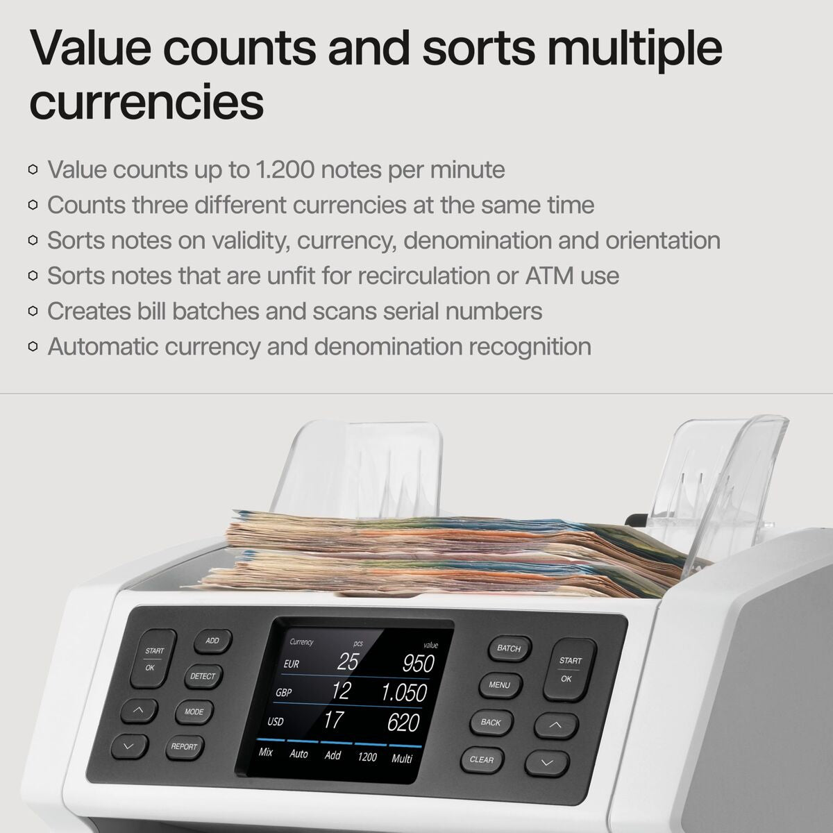 Banknote counter Safescan 112-0652 Grey