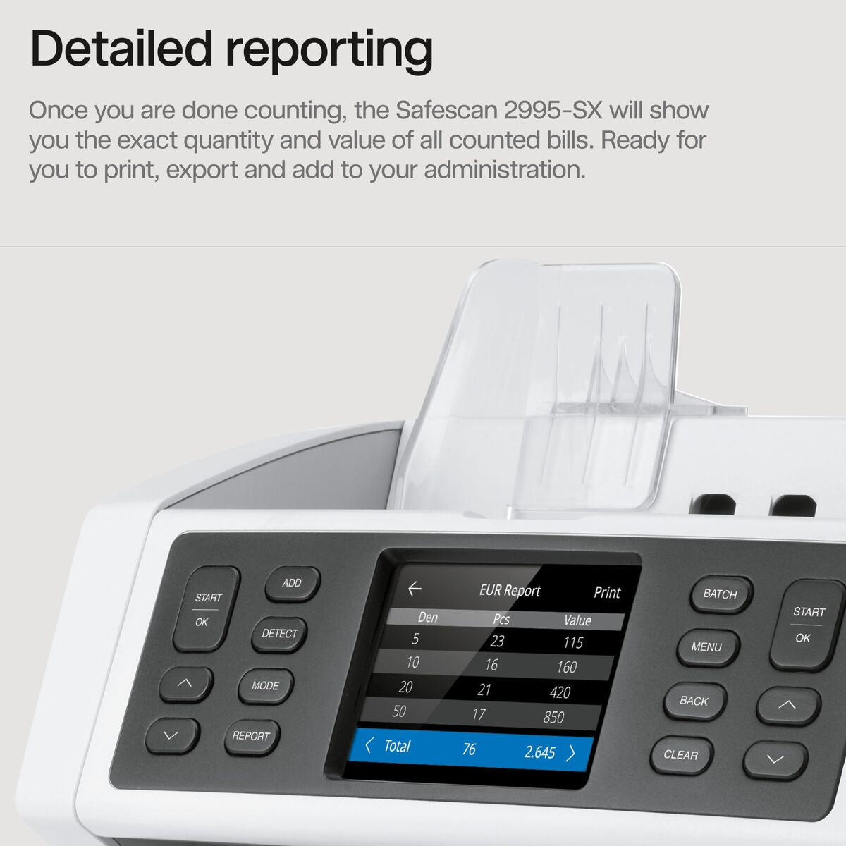 Banknote counter Safescan 112-0652 Grey