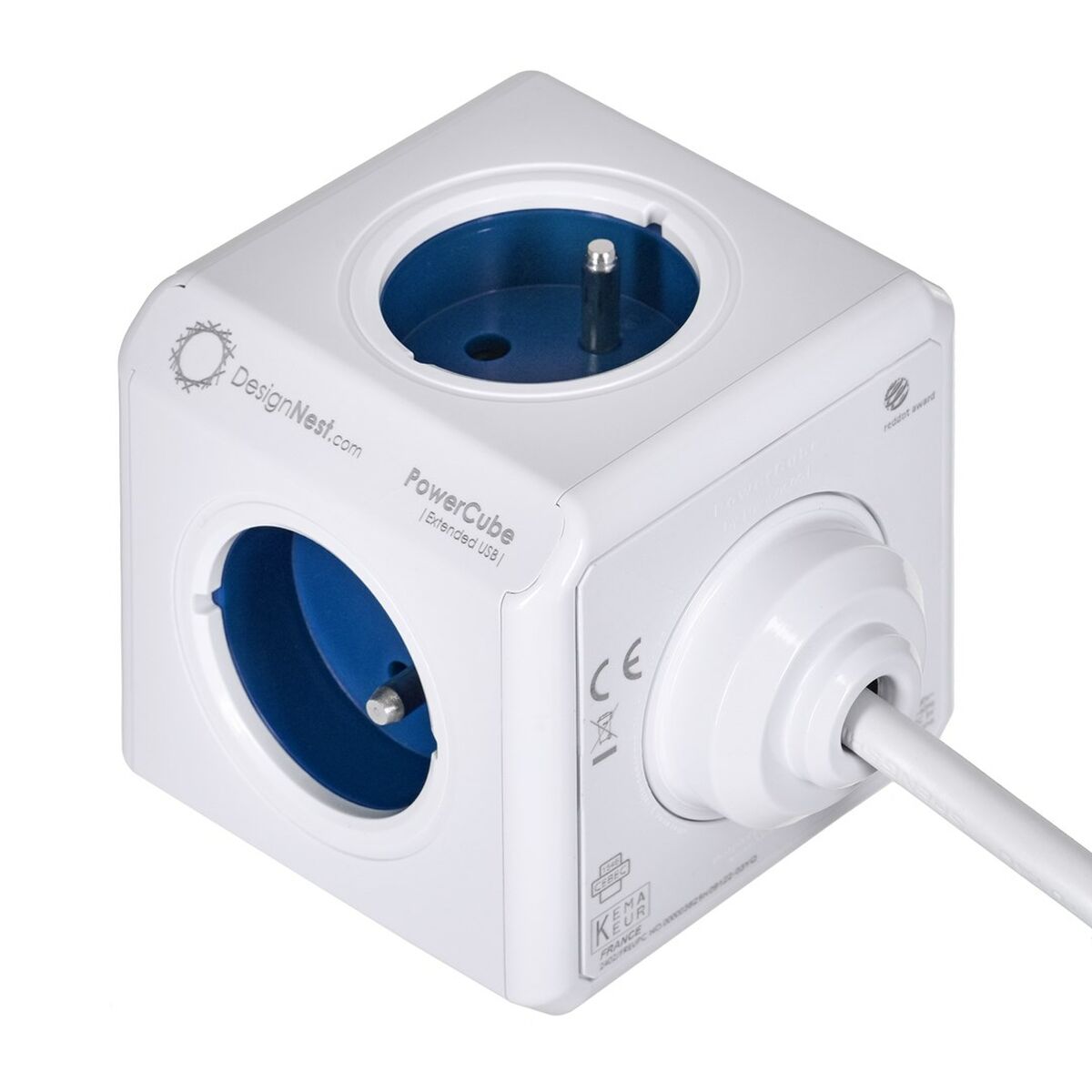 Cube multiplugs Allocacoc PowerCube Extended USB Type E Blue (1,5 m)