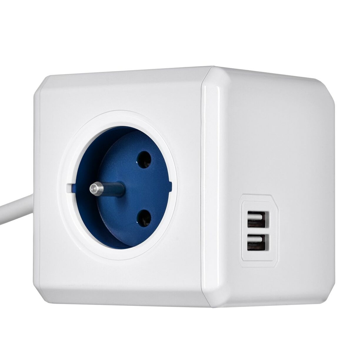Cube multiplugs Allocacoc PowerCube Extended USB Type E Blue (1,5 m)