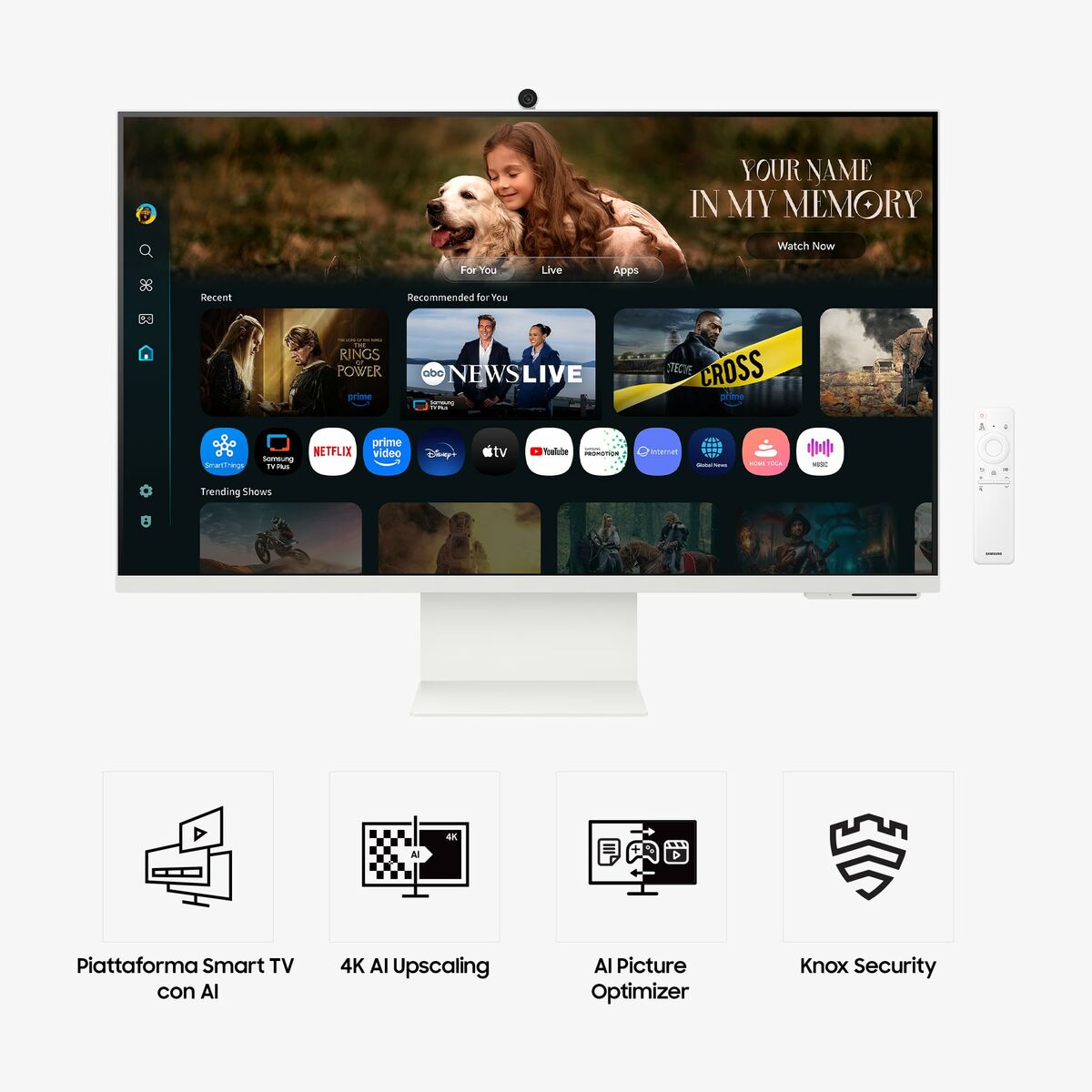 Gaming Monitor Samsung M8 M80F S32FM801UU 4K Ultra HD 32"