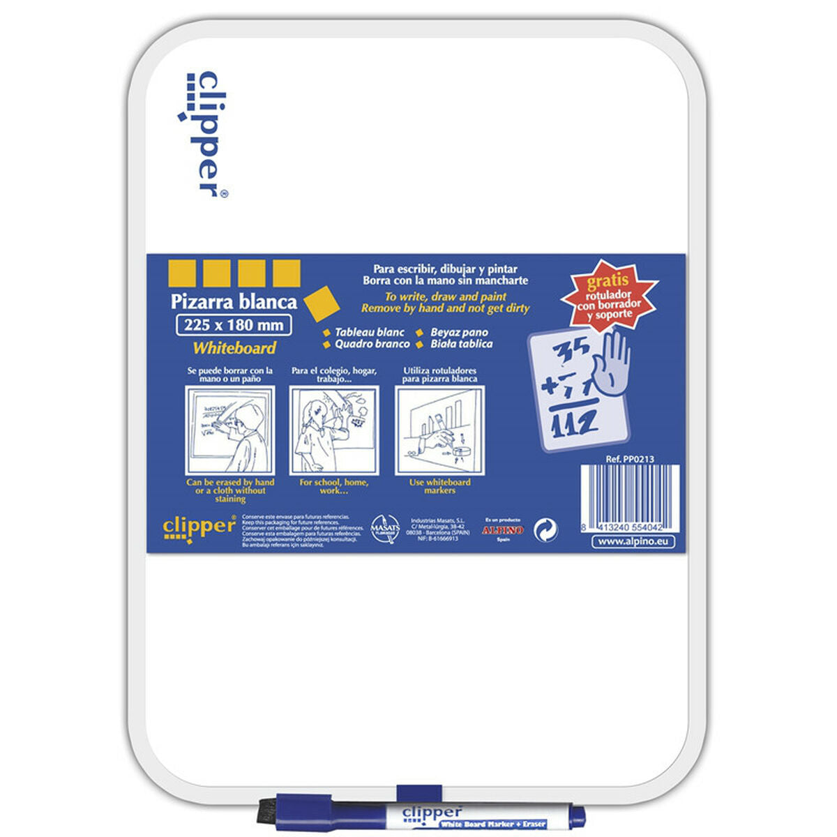 Whiteboard Alpino 25,5 x 18 cm (16 Units)