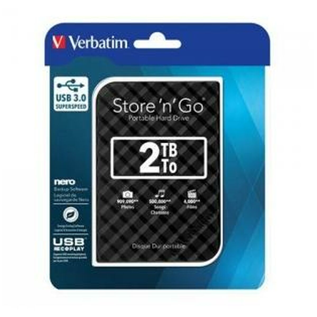 External Hard Drive Verbatim STORE 'N' GO GEN 2 Black HDD 2 TB (4 Units)