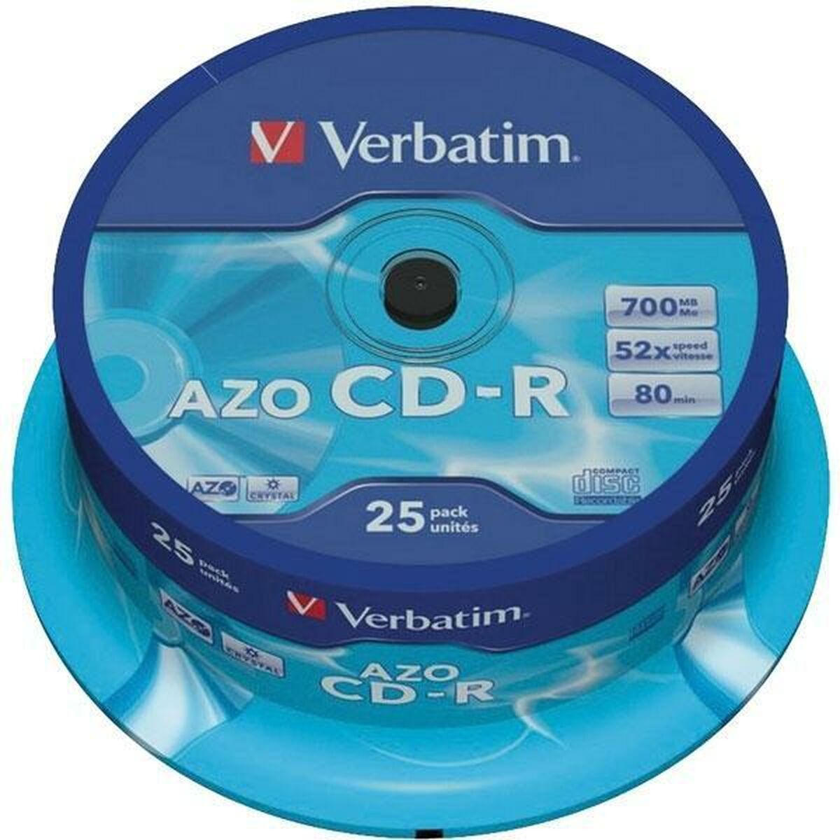 CD-R Verbatim Azo 700 MB 52x 25 Pieces (8 Units)