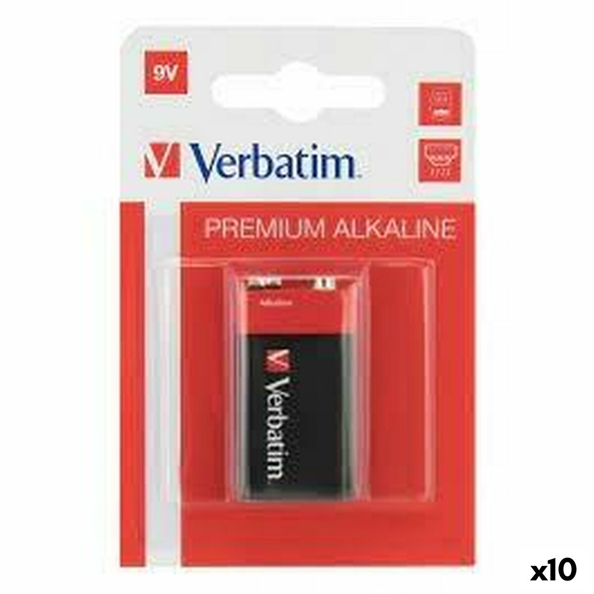 Alkaline Battery Verbatim 9 V 6LR61 (10 Units)