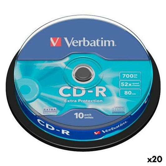 CD-R Verbatim EXTRA PROTECTION 700 MB 52x 10 Pieces (20 Units)