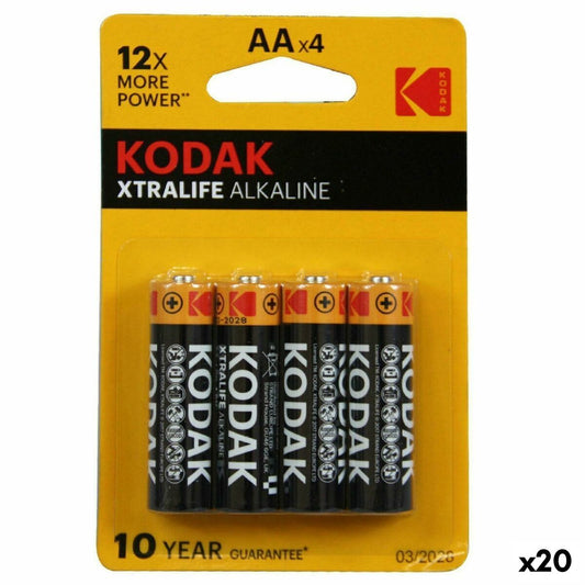 Alkaline Batteries Kodak LR06 4 Pieces (20 Units)