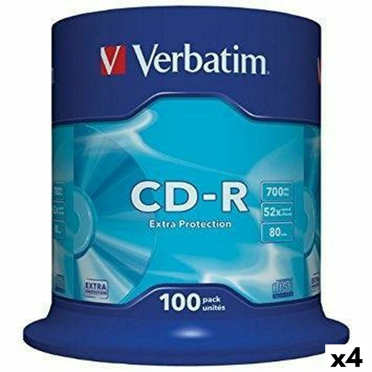 CD-R Verbatim Extra Protection 700 MB 52x 100 Pieces (4 Units)