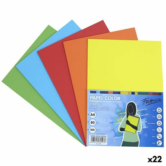 Printer Paper Fabrisa Multicolour A4 100 Sheets (22 Units)