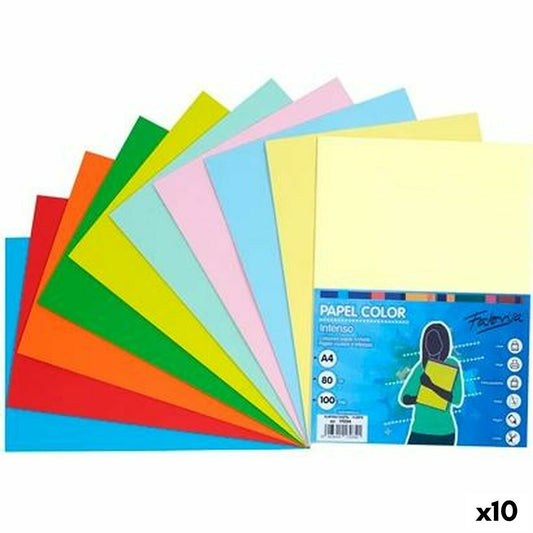Printer Paper Fabrisa Multicolour A4 100 Sheets (10 Units)