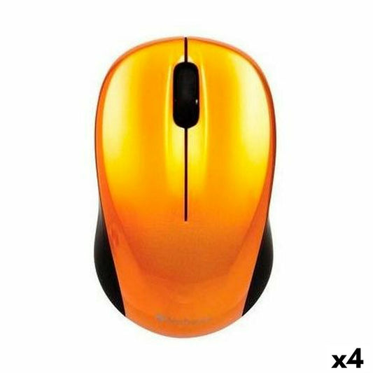 Wireless Mouse Verbatim GO NANO Black Orange 1600 dpi (4 Units)