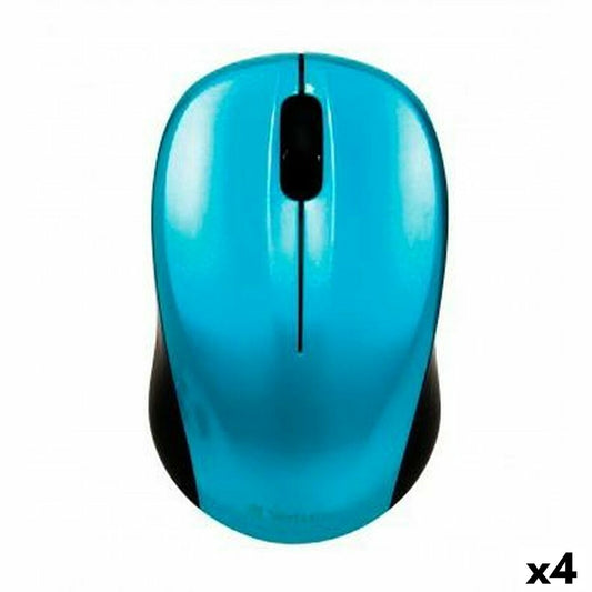 Wireless Mouse Verbatim GO NANO Blue Black 1600 dpi (4 Units)
