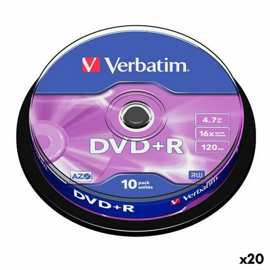 DVD+R Verbatim 4,7 GB 16x 10 Pieces (20 Units)