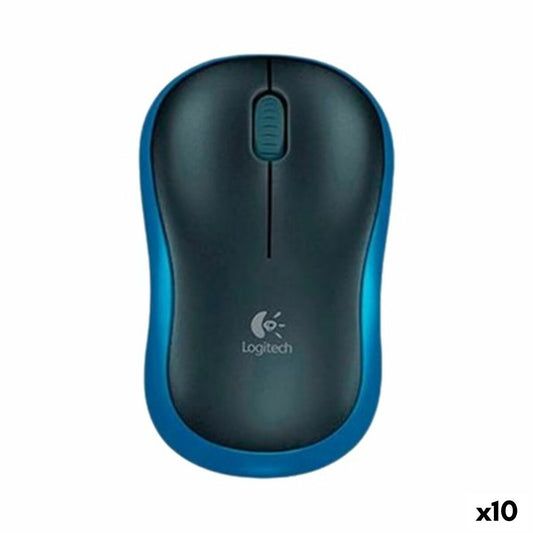 Wireless Mouse Logitech M185 Blue 1000 dpi (10 Units)