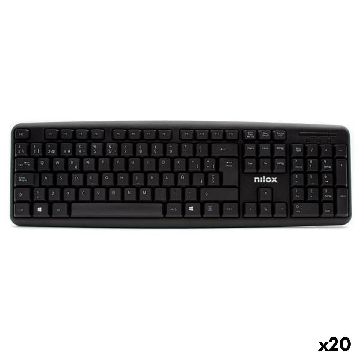 Keyboard Nilox Black Spanish Qwerty (20 Units)