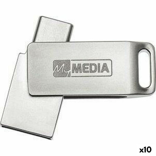 USB stick MyMedia HIGH SPEED DUAL Silver 128 GB (10 Units)