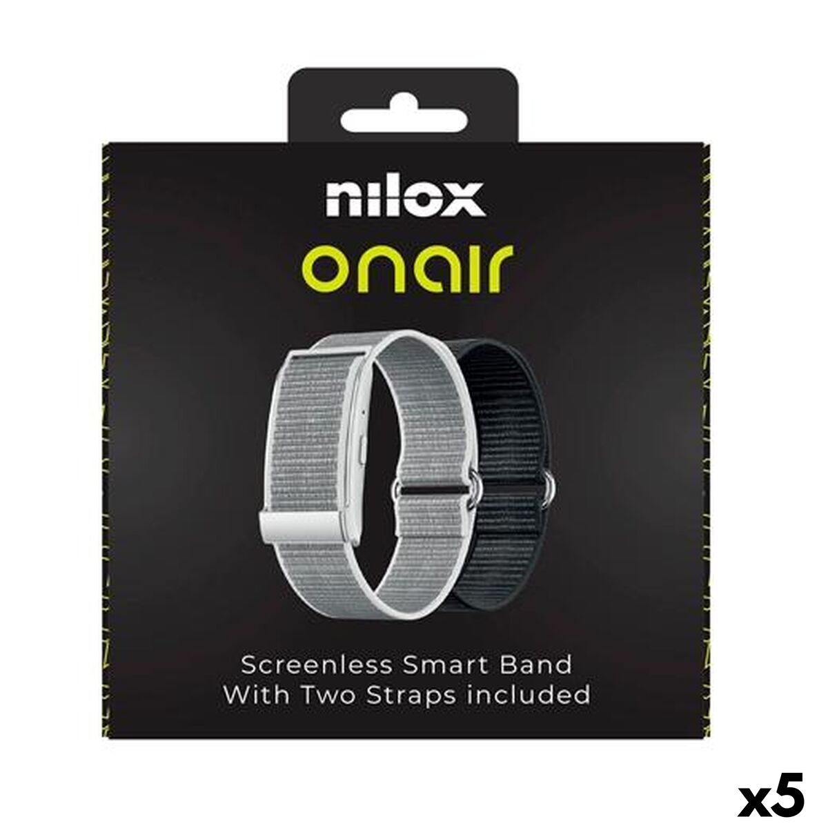 Activity Bangle Nilox ONAIR Black Silver (5 Units)